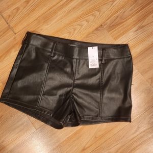 Faux leather shorts
